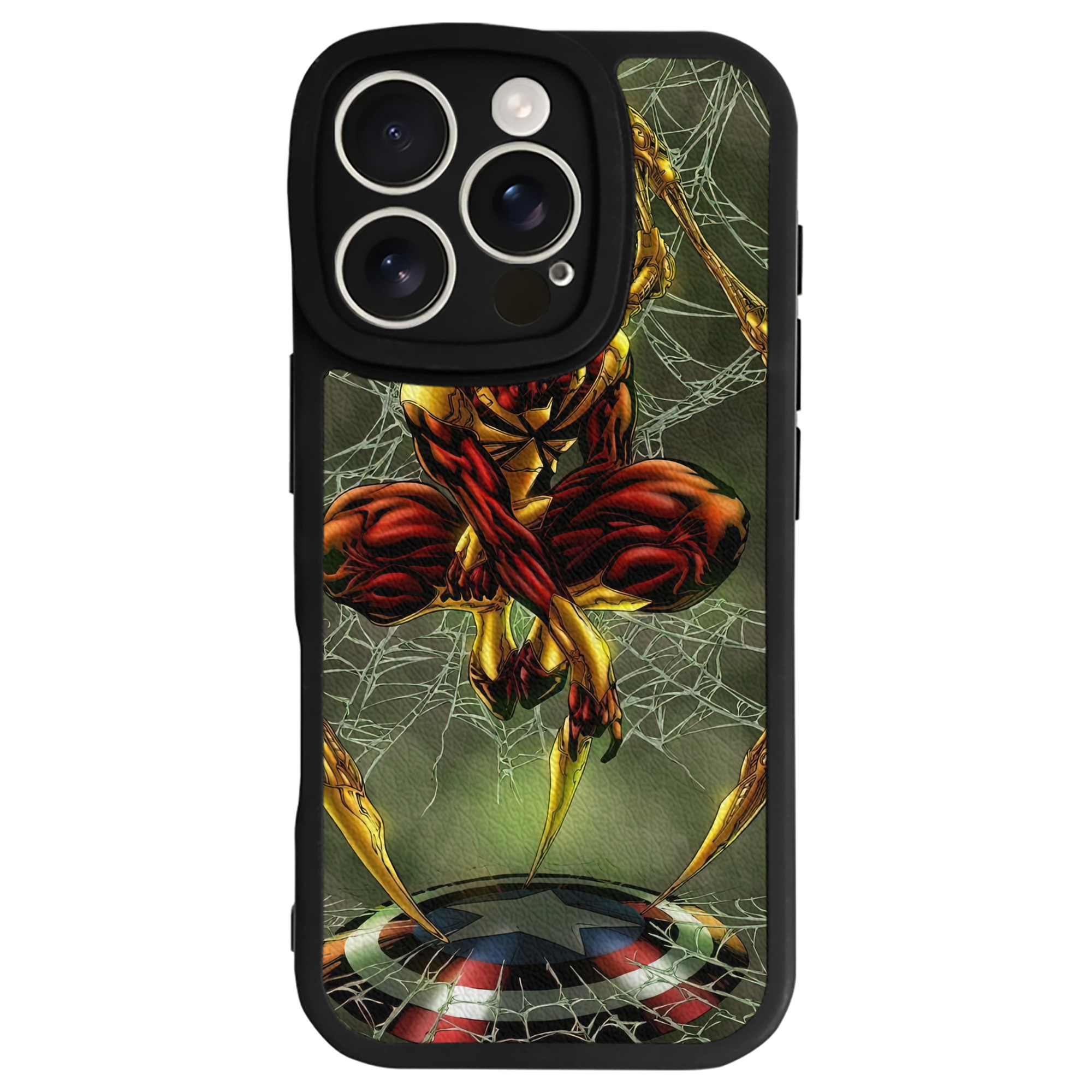 （画像用） Spider Man スパイダーマン 【iPhone 16シリーズ対応】シリコンスマホケース（レザー調） 材質：シリコン